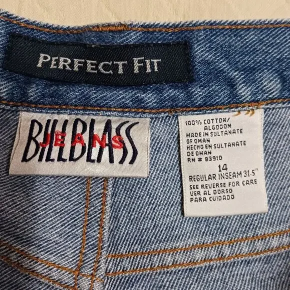 Bill Blass vintage mom jeans sz 14 straight leg medium wash 90s jeans Y2K - Picture 9 of 10